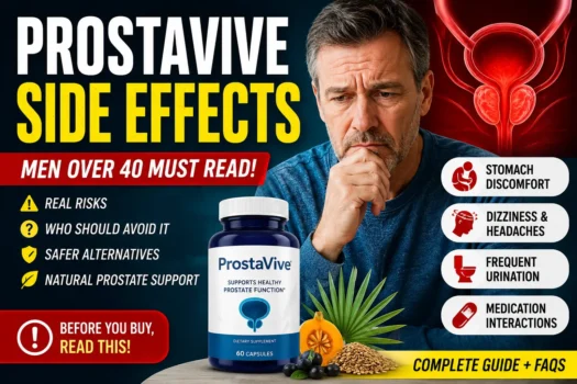 ProstaVive side effects for men over 40 including stomach discomfort dizziness frequent urination and medication risks
