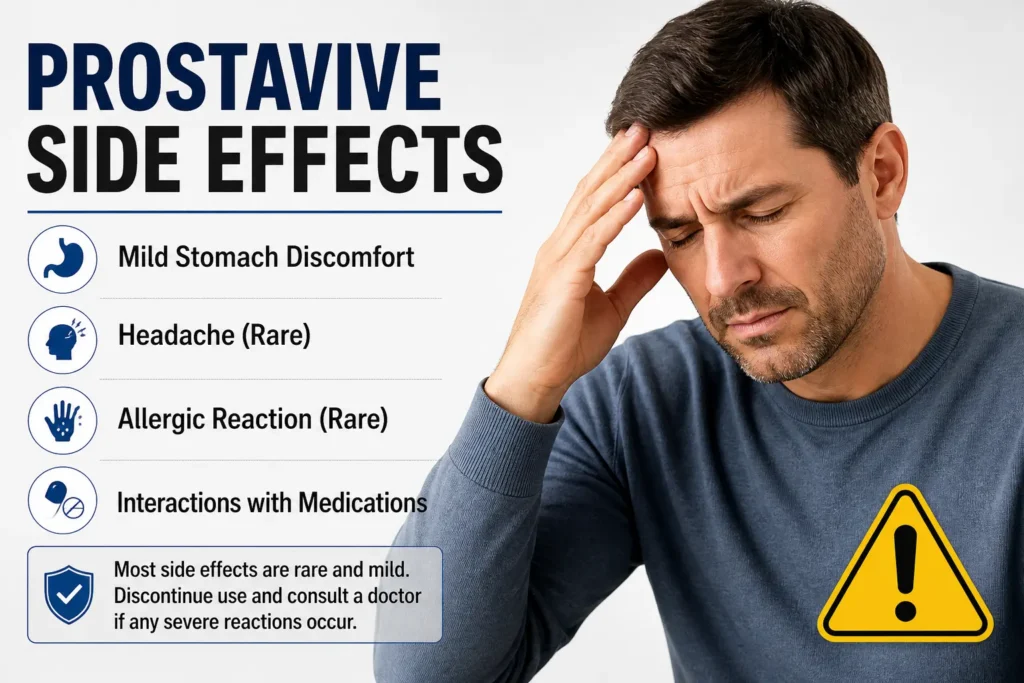 Possible ProstaVive side effects infographic for prostate supplement users