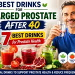 Best drinks for enlarged prostate after 40 including water, green tea, tomato juice, and pomegranate juice for prostate health support.